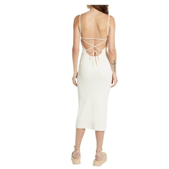 NWOT RAG & BONE Asher Ribbed Midi Dress in Ivory‎ (M) - Picture 2 of 15